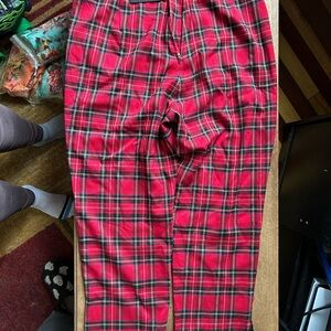 Hell Bunny Red and Black Plaid Trousers
